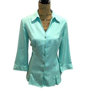 Cato Turquoise Button-Down Women's Shirt
